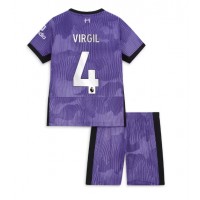 Dětský fotbalový dres Liverpool Virgil van Dijk #4 2023-24 Třetí Krátký Rukáv (+ trenýrky)